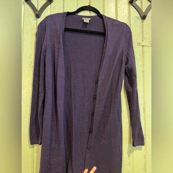 Ann Taylor light grape cardigan - Picture 3 of 4